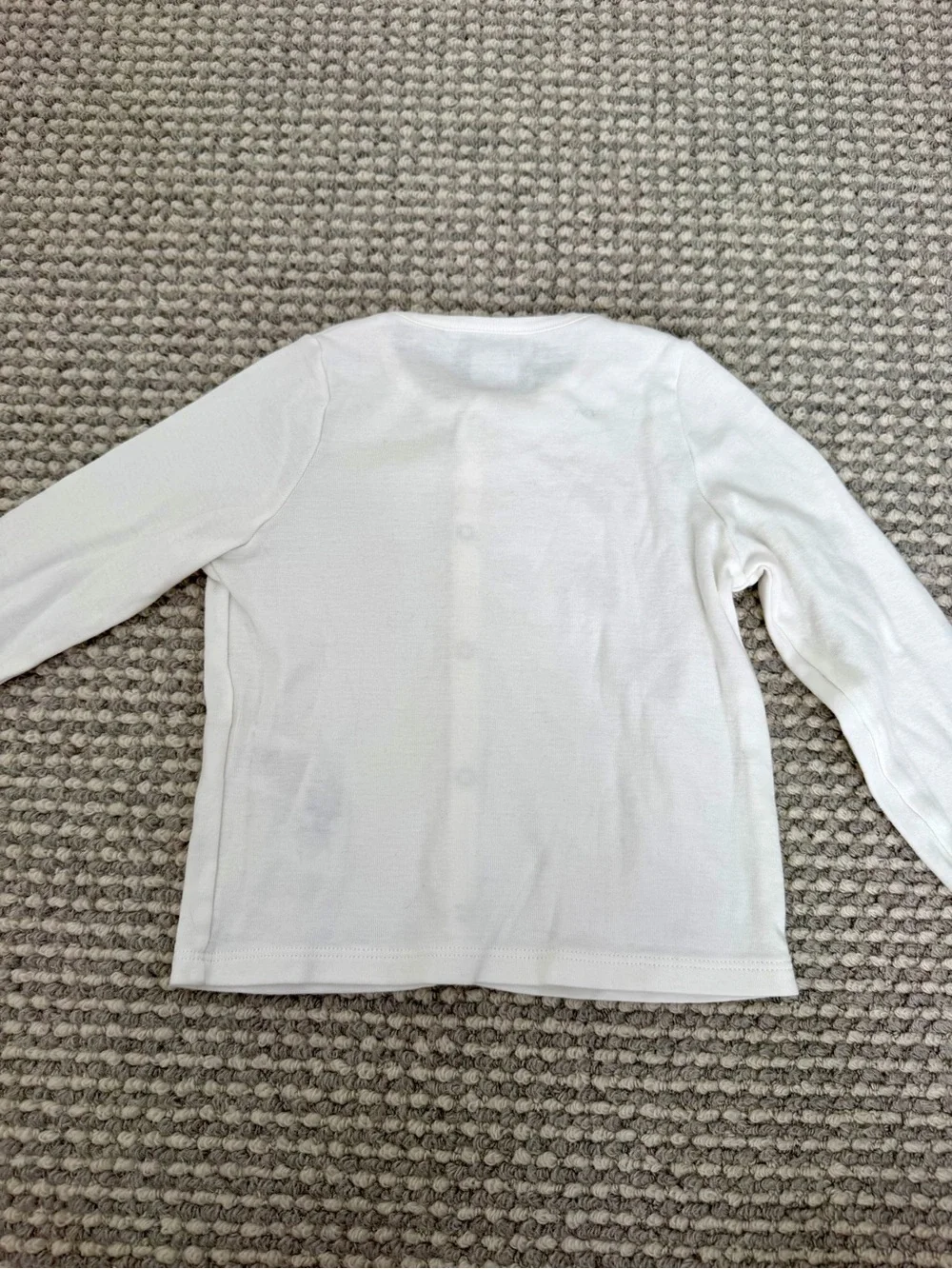 Petit Bateau White Snap-Front Cardigan | 24 Months | 100% Cotton |